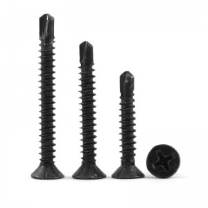 Black Phosphate Black Oxide Countersunk DIN968 Flat Head Drill Screw Self-drillng Screws