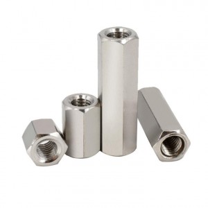 Aço inoxidável A2-70 A4-80 SS201 SS304 SS316 DIN6334 LONG HEX ACOPLING NUTS
