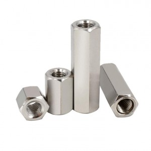 Tuercas de acoplamiento hexagonales largas de acero inoxidable A2-70 A4-80 SS201 SS304 SS316 DIN6334