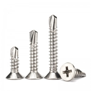 304 Stainless Steel Countersunk Screws Cross groove  Flat head tapping screw