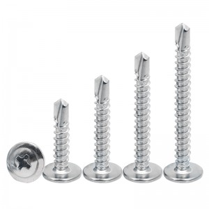 Galvanized round head cross recessed tapping screws Self drilling tail screw with gasket