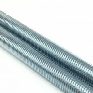 Varilla de rosca completa DIN976 de acero al carbono con tornillo de avance de zinc blanco azul galvanizado