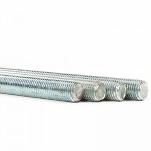 Parafuso de chumbo branco azul galvanizado em aço carbono DIN976 Haste de rosca completa