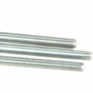Electroplated blue white zinc lead screw carbon steel DIN976 Full thread rod