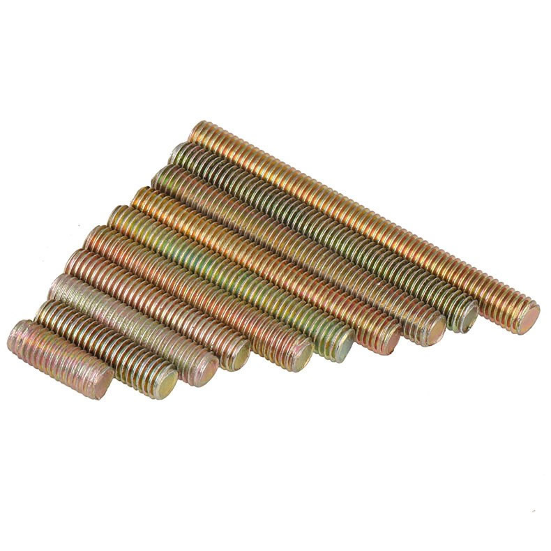 Color Yellow Zinc Plated High Strength Steel Grade 4.8 8.8 10.9 12.9 DIN975 DIN976 Threaded Rods
