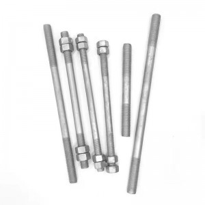 Hot dip galvanized double head bolt Steel structure photovoltaic Lead screw single head bolt