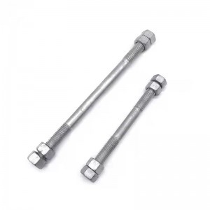 Hot dip galvanized double head bolt Steel structure photovoltaic Lead screw single head bolt