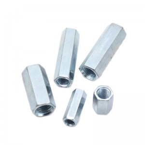 Kekuatan Tinggi Gred 4 8 10 12 Keluli Galvanized Blue White Zinc Plated DIN6334 Long Hex Coupling Nuts