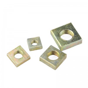 Catégorie 4 de haute résistance 8 10 12 écrous carrés galvanisés jaunes de couleur en acier DIN577