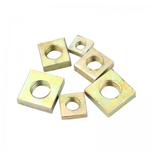 Grado de alta resistencia 4 8 10 12 tuercas cuadradas plateadas con zinc amarillo DIN577 de color acero