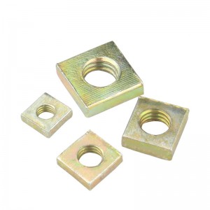 Catégorie 4 de haute résistance 8 10 12 écrous carrés galvanisés jaunes de couleur en acier DIN577