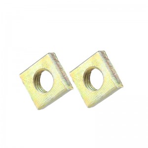 Grado de alta resistencia 4 8 10 12 tuercas cuadradas plateadas con zinc amarillo DIN577 de color acero