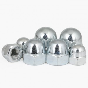 Categoria de grande resistência 4 8 10 12 porcas de tampão DIN1587 chapeadas zinco branco azul galvanizado aço