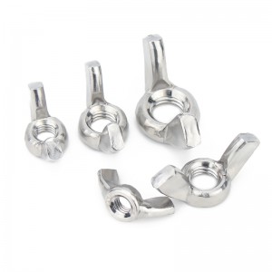 Vlekvrye staal A2-70 A4-80 SS201 SS304 SS316 DIN315 Butterfly Wing Nuts