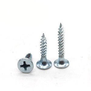 Cross flat head wall plate screw countersunk head self-tapping screw galvanization dry wall screw