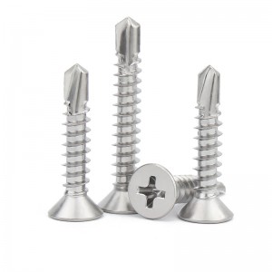 304 Stainless Steel Countersunk Screws Cross groove  Flat head tapping screw