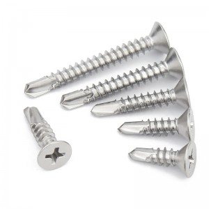 304 Stainless Steel Countersunk Screws Cross groove  Flat head tapping screw