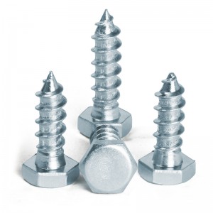 Galvanized outer hexagon screw DIN571 Full tooth countersunk head wood screw