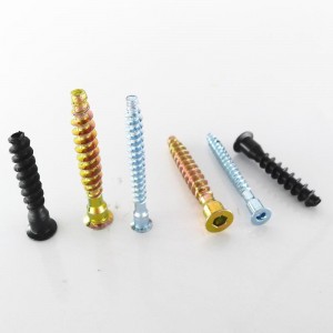 Countersunk hexagon socket head tapping screws Yellow zinc plating  Wood screws