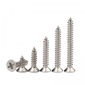 304 Vlekvrye staal Counterunk Head Socket Head Cap Cap Skroef DIN7991 Platkop Tapskroef