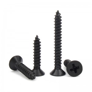 Stainless steel 304 cross countersunk head tapping screw DIN7982 Carbon steel black screw