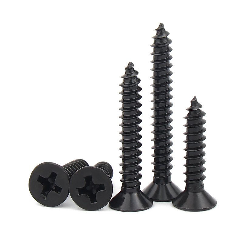 Schwarze Phosphatoxidstahl Counterunk CSK Flat Head Selbstkippschrauben
