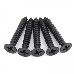 Stainless steel 304 cross countersunk head tapping screw DIN7982 Carbon steel black screw