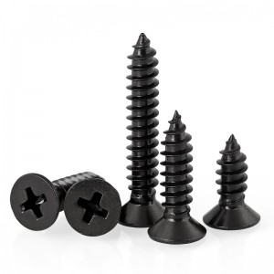 Stainless steel 304 cross countersunk head tapping screw DIN7982 Carbon steel black screw