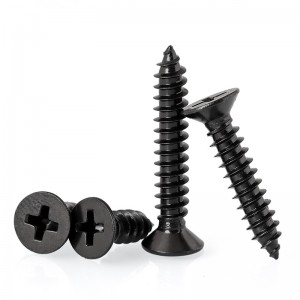 Stainless steel 304 cross countersunk head tapping screw DIN7982 Carbon steel black screw