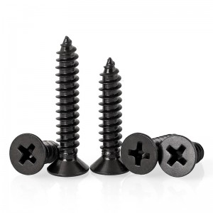 Stainless steel 304 cross countersunk head tapping screw DIN7982 Carbon steel black screw