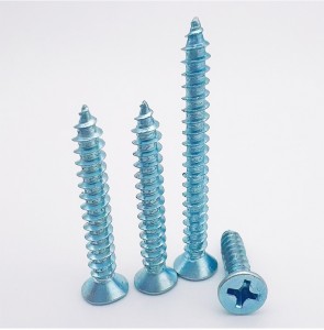 Cross recessed countersunk head tapping screws High strength galvanized flat head self-tapping screw