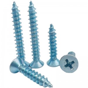 Cross recessed countersunk head tapping screws High strength galvanized flat head self-tapping screw