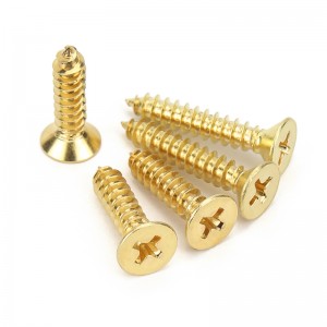 304 stainless steel cross countersunk head self-tapping screw Color zinc platingFlat head self-tapping screw