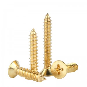 304 stainless steel cross countersunk head self-tapping screw Color zinc platingFlat head self-tapping screw