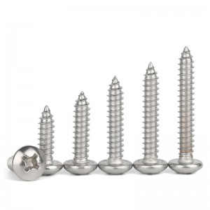 304 stainless steel tapping screw cross head screw cross Round head Half round head bolt