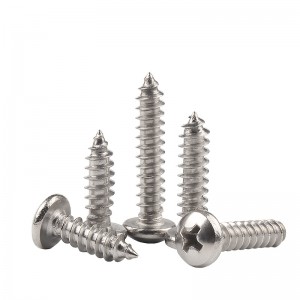 304 stainless steel tapping screw cross head screw cross Round head Half round head bolt