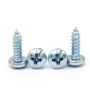 High strength half round head self-tapping screw Cross blue white zinc pan head screw