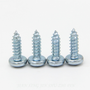 High strength half round head self-tapping screw Cross blue white zinc pan head screw