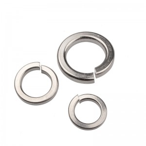 304 Arruela de mola de aço inoxidável Galvanização de aço carbono com arruela de mola elástica aberta