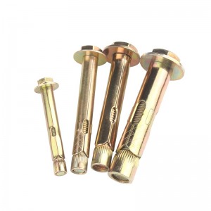 Carbon steel galvanized expansion bolt Yellow Zinc outer hexagon inner expansion screw