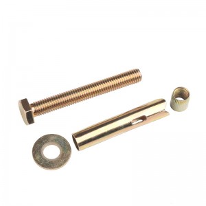 Carbon steel galvanized expansion bolt Yellow Zinc outer hexagon inner expansion screw