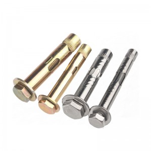 Carbon steel galvanized expansion bolt Yellow Zinc outer hexagon inner expansion screw