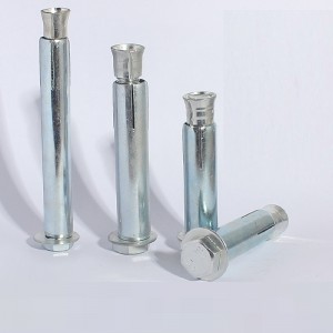 Blue white zinc metal flat head cross expansion screw Explosion-proof screw expansion bolt