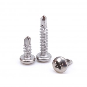 304 Edelstahlkreuzschraubenschraube mit nickel schwarzer Pfanne Kopfmaschine Zähneschraube