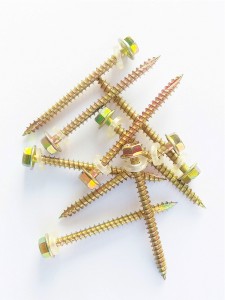 Carbon steel yellow zinc outer hexagon flange drilling tail tapping screw