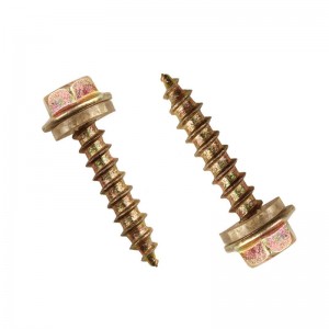Carbon steel yellow zinc outer hexagon flange drilling tail tapping screw