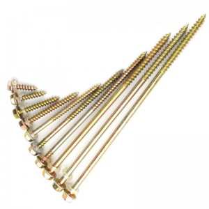 Carbon steel yellow zinc outer hexagon flange drilling tail tapping screw