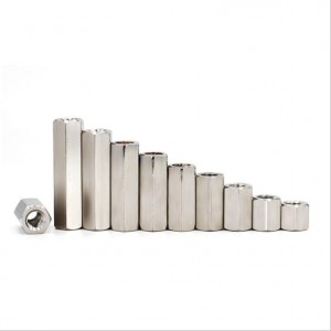 Aço inoxidável A2-70 A4-80 SS201 SS304 SS316 DIN6334 LONG HEX ACOPLING NUTS