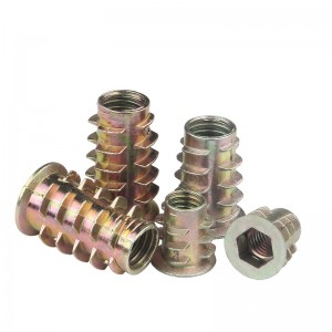 High Strength Grade 4 8 10 12 Steel Color Yellow Zinc Plated Insert Nuts