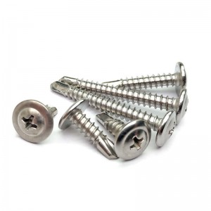 Galvanized round head cross recessed tapping screws Self drilling tail screw with gasket